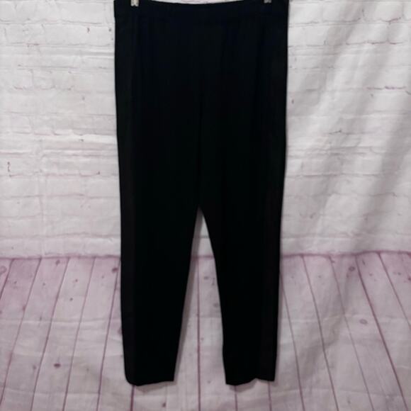 Lafayette 148 black with faux suede tuxedo stripes Size Medium - Picture 1 of 5